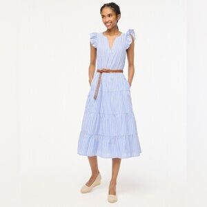 3/$90 J. Crew Striped Ruffled Tiered Sundress